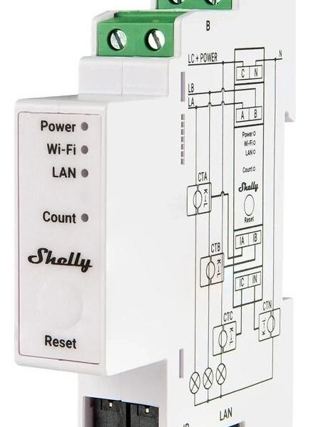 Inteligentny licznik energii Shelly Pro 3EM 120A V2