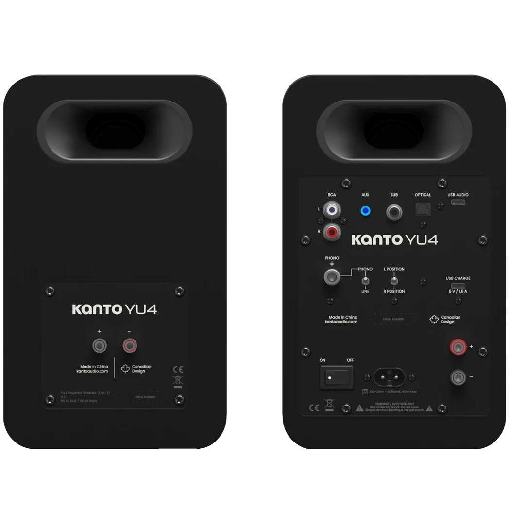 Kanto Audio YU4 - set actieve luidsprekers 140 W, phono / Bluetooth (zwart)
