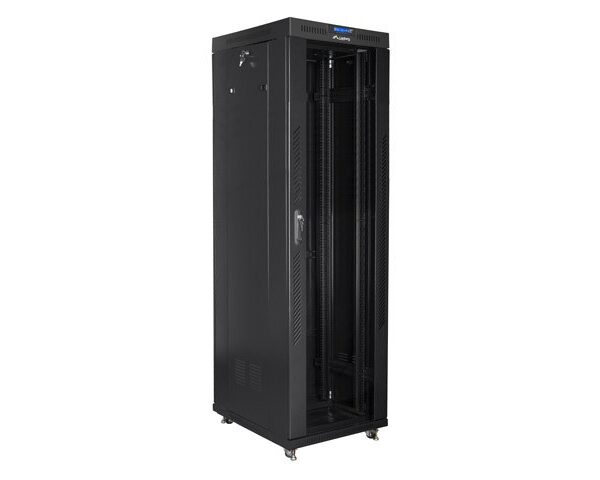 LANBERG VRIJSTAANDE 19" RACKKAST 42U 600 × 800 ZWART GLAZEN DEUREN