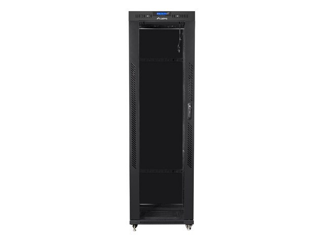 LANBERG VRIJSTAANDE 19" RACKKAST 42U 600 × 800 ZWART GLAZEN DEUREN
