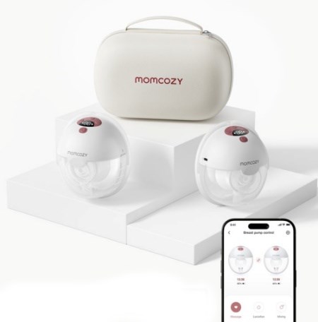 Momcozy M5 Borstkolf met app-bediening – dubbele set Rood