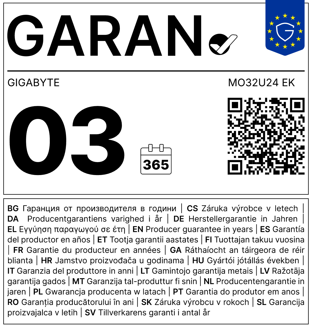 MONITOR GIGABYTE QD-OLED 31,5" MO32U24 240Hz