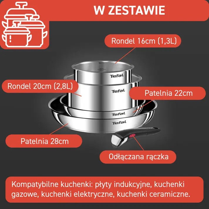 TEFAL Ingenio Emotion L897S574 5-delige pannenset