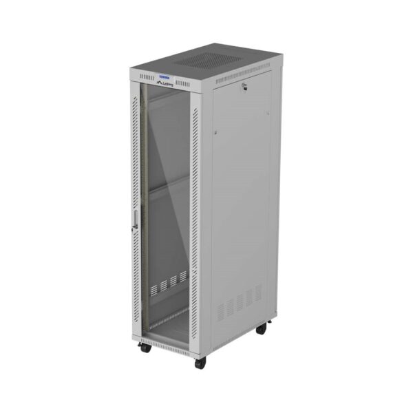 VRIJSTAANDE 19" 42U 600 × 1000 GRIJZE RACKKAST MET GLAZEN DEUR EN LCD, LANBERG (FLAT PACK)