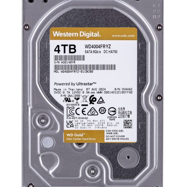 Western Digital Gold WD4004FRYZ interne harde schijf 3.5" 4 TB SATA III