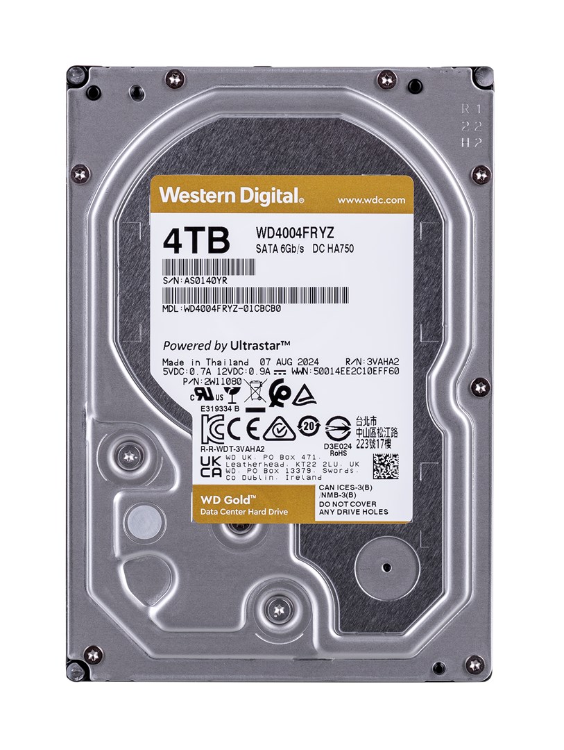 Western Digital Gold WD4004FRYZ interne harde schijf 3.5" 4 TB SATA III