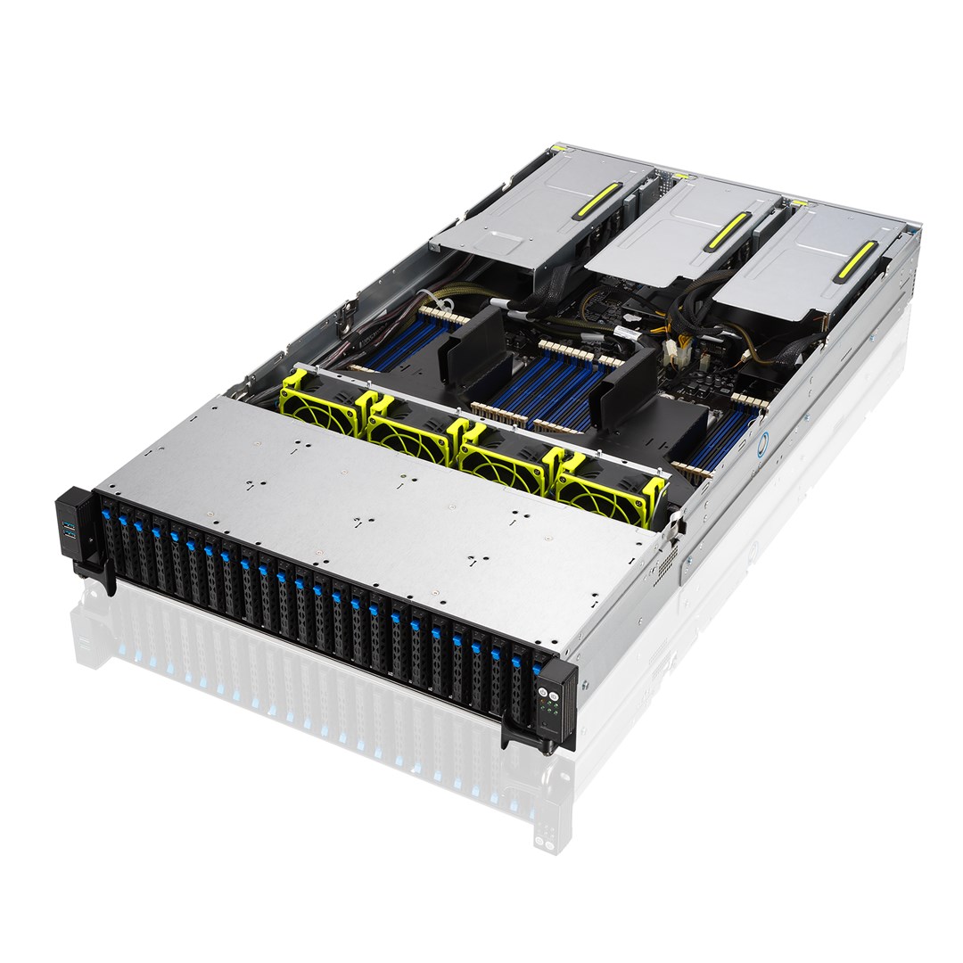 ASUS RS720-E11-RS24U Intel C741 Rack (2U) Zwart, Zilver