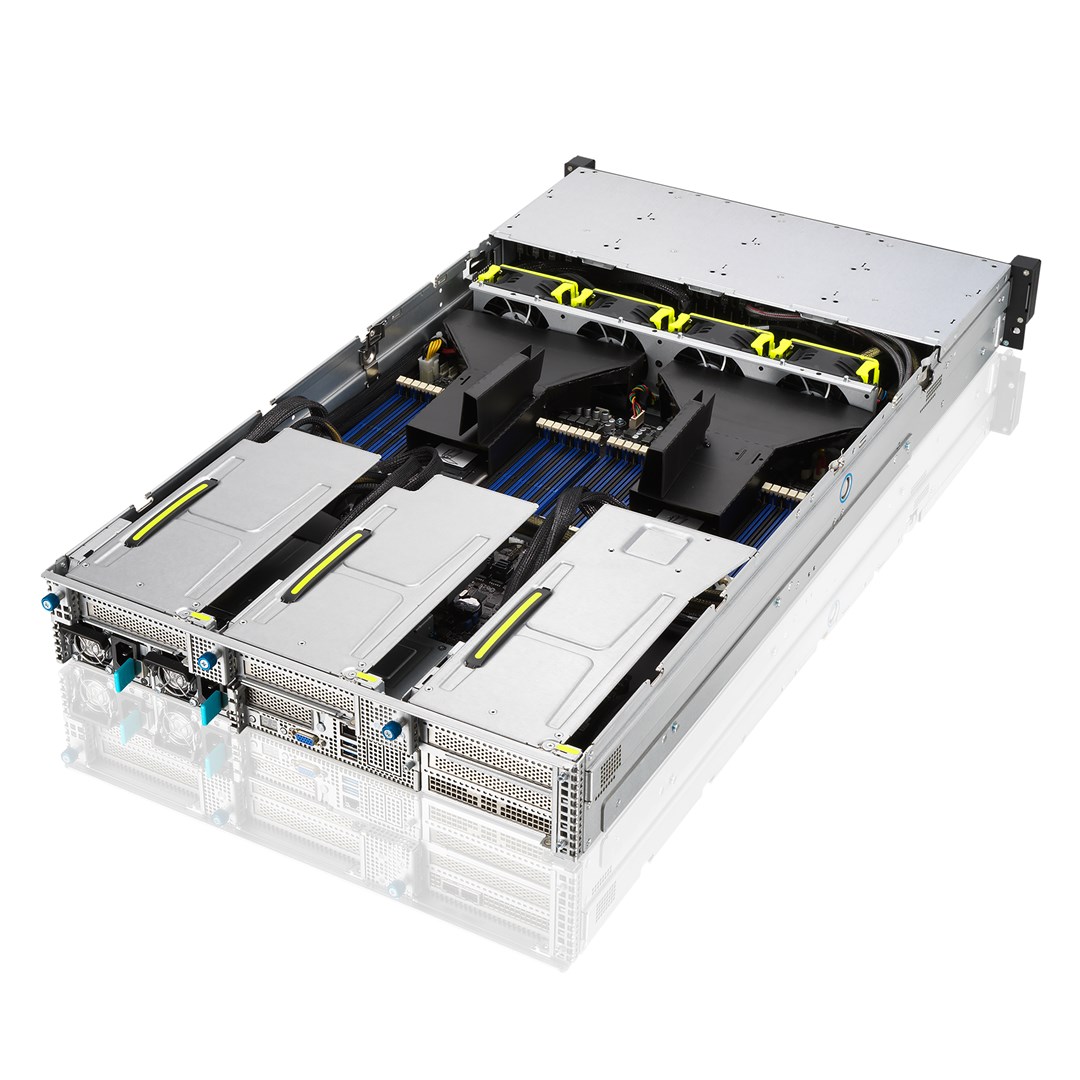 ASUS RS720-E11-RS24U Intel C741 Rack (2U) Zwart, Zilver
