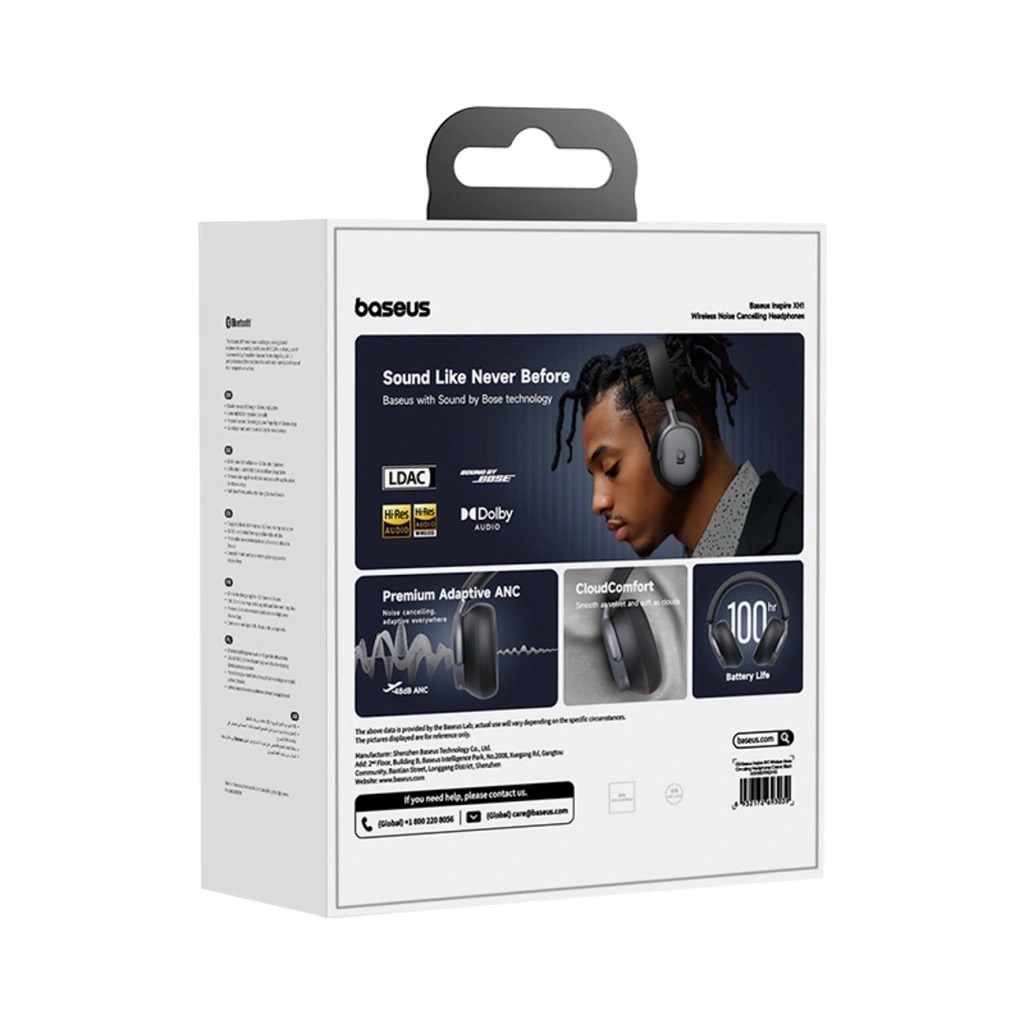 Baseus Inspire XH1 Sound by Bose Draadloze hoofdtelefoon met ANC zwart