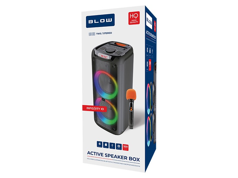 BLOW Infinity 10" 300W Bluetooth-speaker/zuil + microfoon