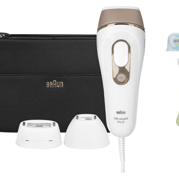 BRAUN Silk-expert Pro 5 PL5243 IPL ontharingsapparaat IPL ontharingssysteem Wit, Goud