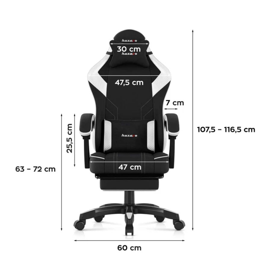 Huzaro Force 3.7 White Carbon gamingstoel