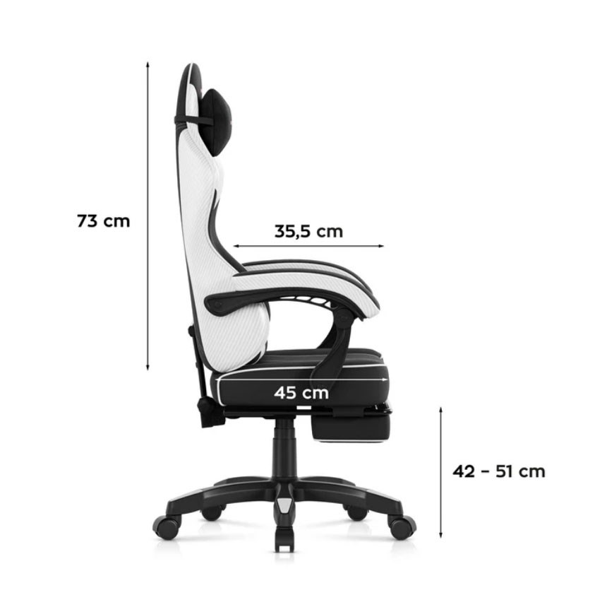Huzaro Force 3.7 White Carbon gamingstoel