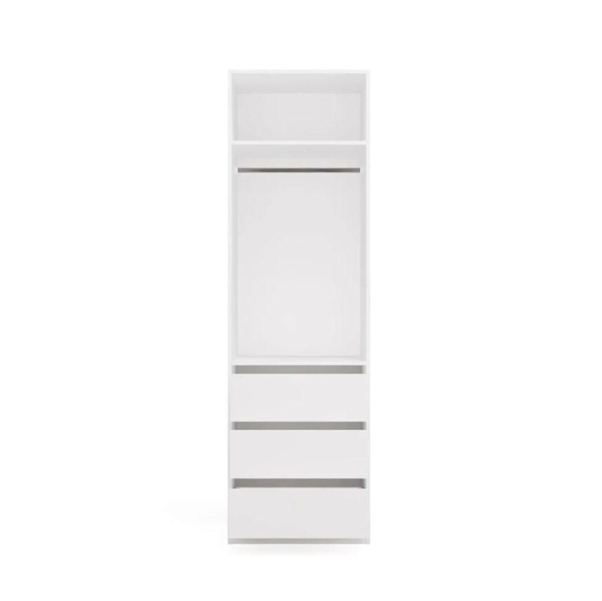 Kledingkast OPENO 1W1P3S WIT Modulaire kast met kledingstang en 3 lades