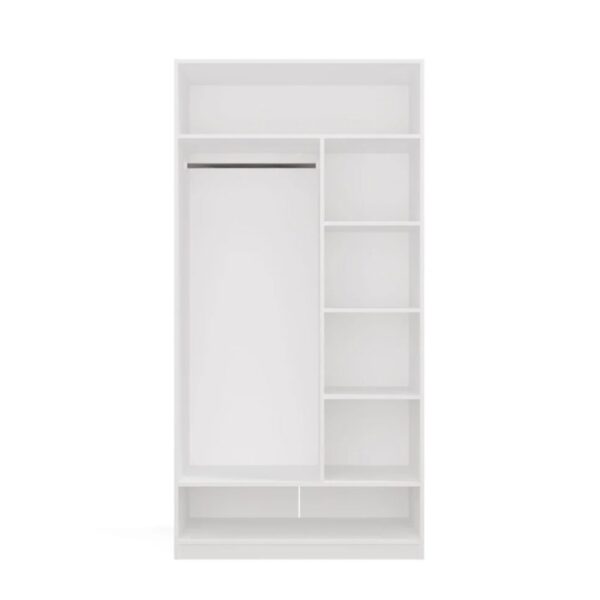 Kledingkast OPENO 1W6P WIT Modulaire kast met kledingstang en planken voor de slaapkamer