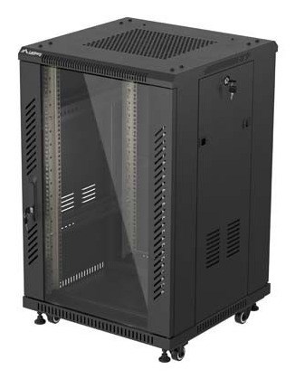 Lanberg FF01-6618-12B rack 18U Vrijstaande rek Zwart