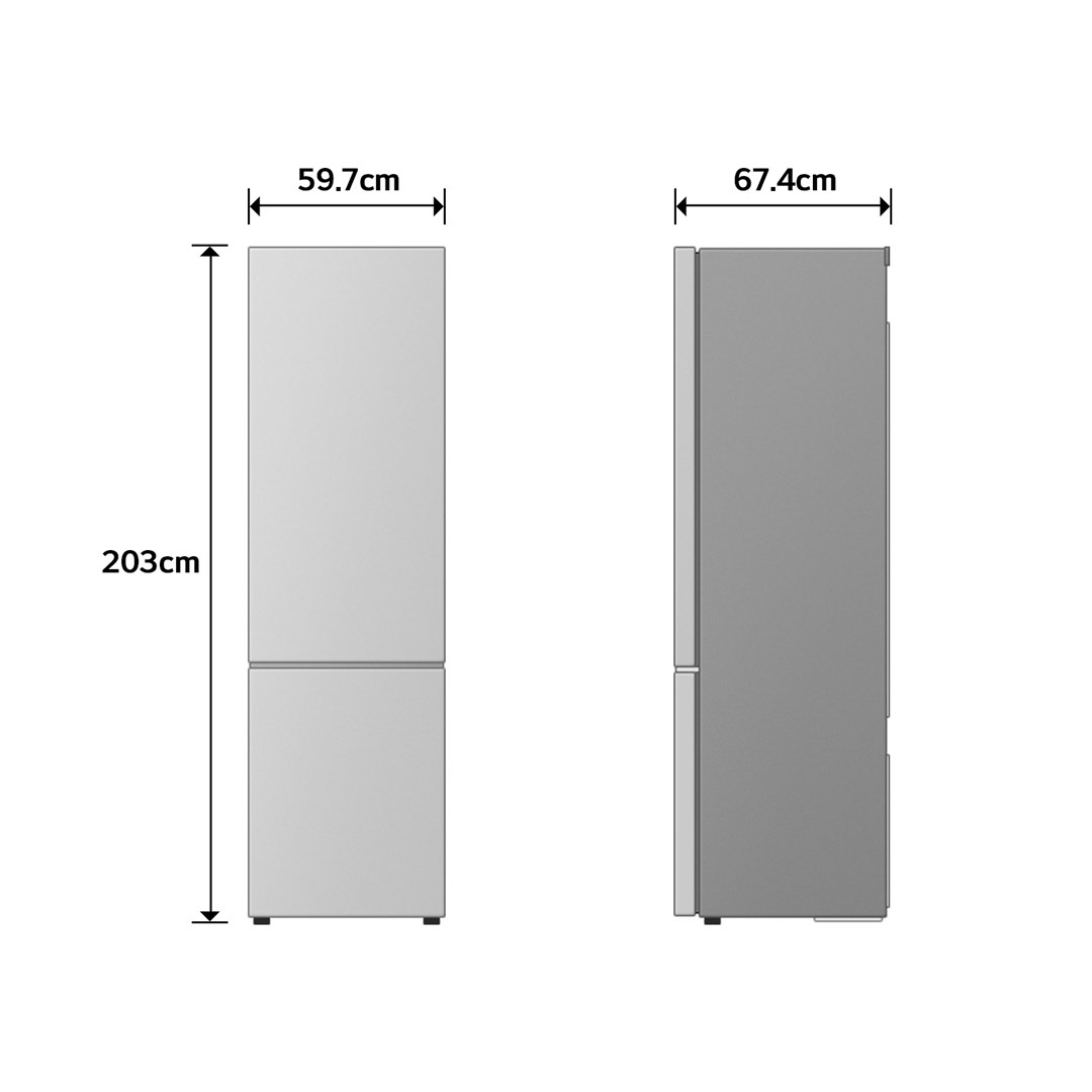 LG GBBSJ20EPY Vrijstaand 375 l Zilver