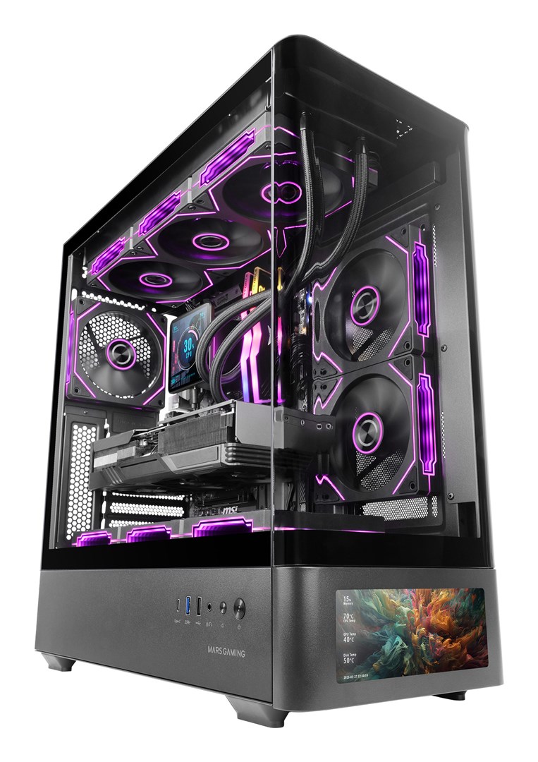 Mars Gaming MCLCDPRO computerbehuizing Midi Tower Zwart