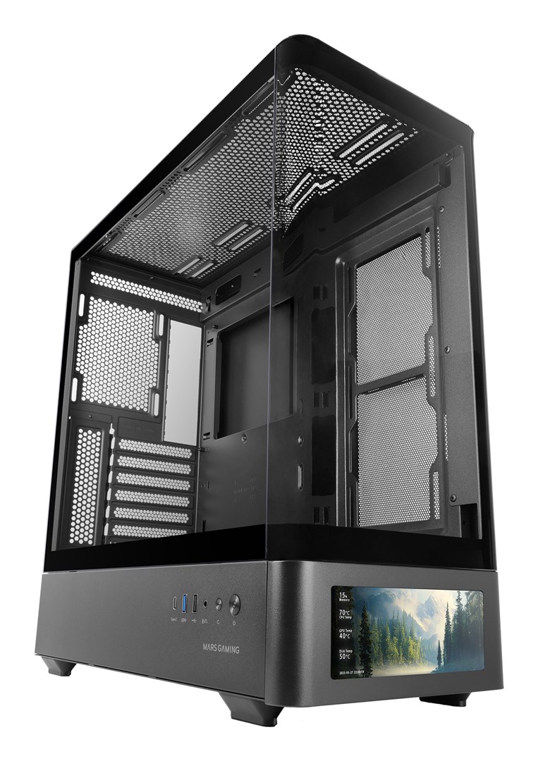 Mars Gaming MCLCDPRO computerbehuizing Midi Tower Zwart