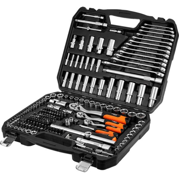 NEO TOOLS doppenset 1/2", 1/3", 220-delig, satijn