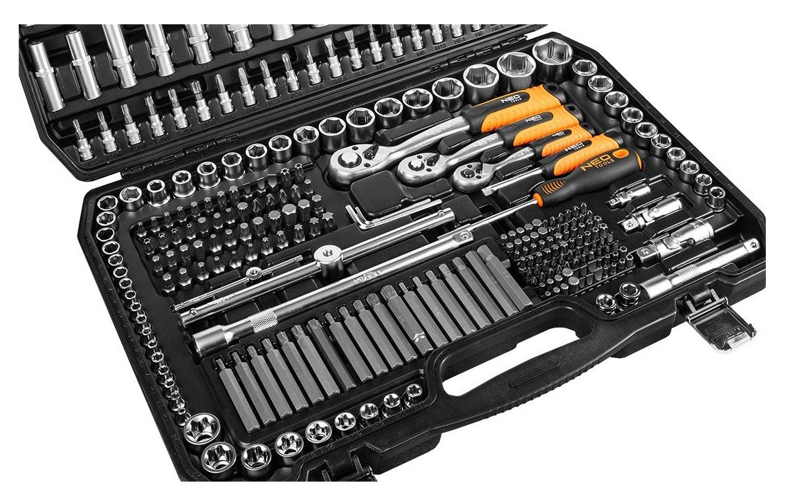 NEO Tools steeksleutelset 300 stuks 1/2",3/8", 1/4"