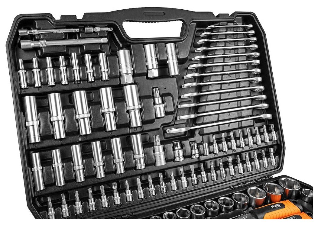 NEO Tools steeksleutelset 300 stuks 1/2",3/8", 1/4"