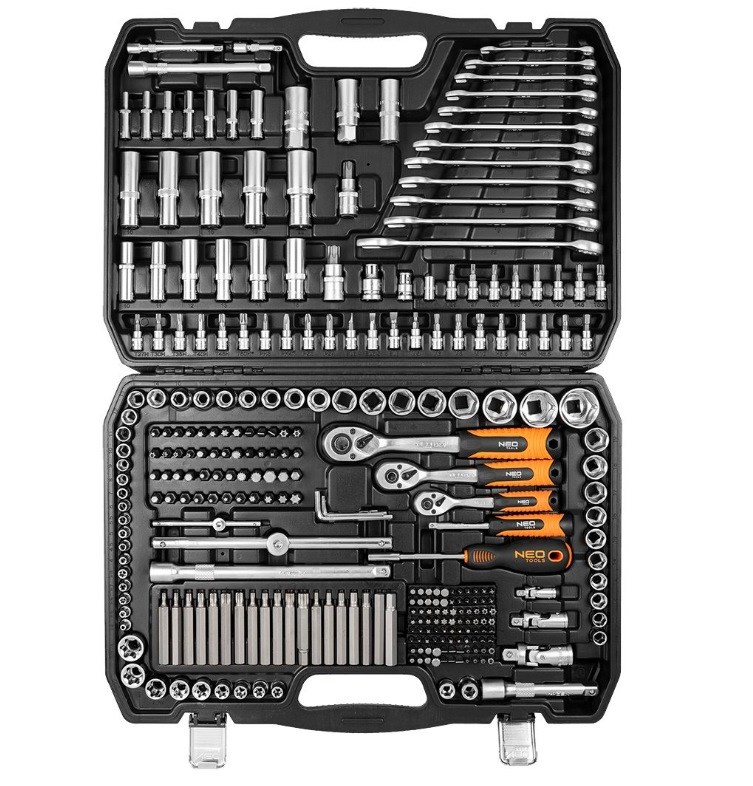 NEO Tools steeksleutelset 300 stuks 1/2",3/8", 1/4"