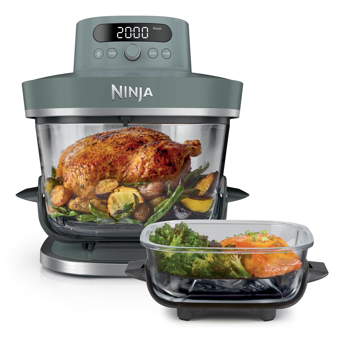 Ninja CRISPi PRO 7-in-1 Enkel 5,7 l Vrijstaand 2050 W Heteluchtfriteuse Grijs, Transparant