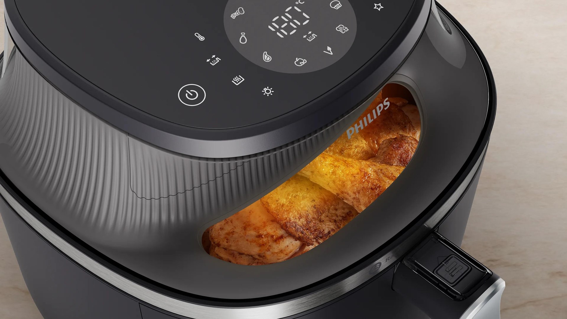 Philips 3000 series NA331/00 friteuse Enkel 6,2 l Vrijstaand 1700 W Heteluchtfriteuse Zwart, Zilver
