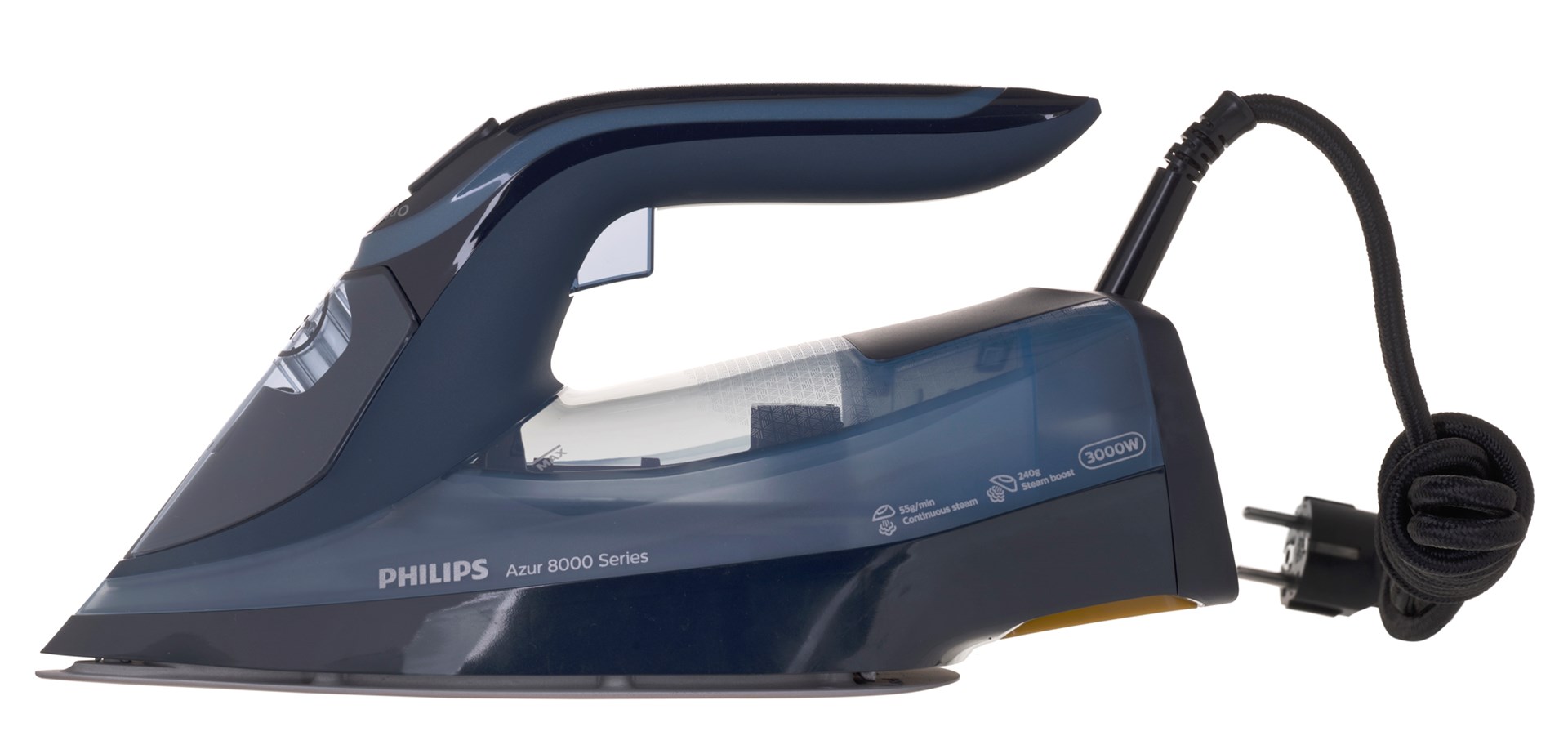 Philips DST8020/20 strijkijzer Stoomstrijkijzer SteamGlide Elite-zoolplaat 3000 W Blauw