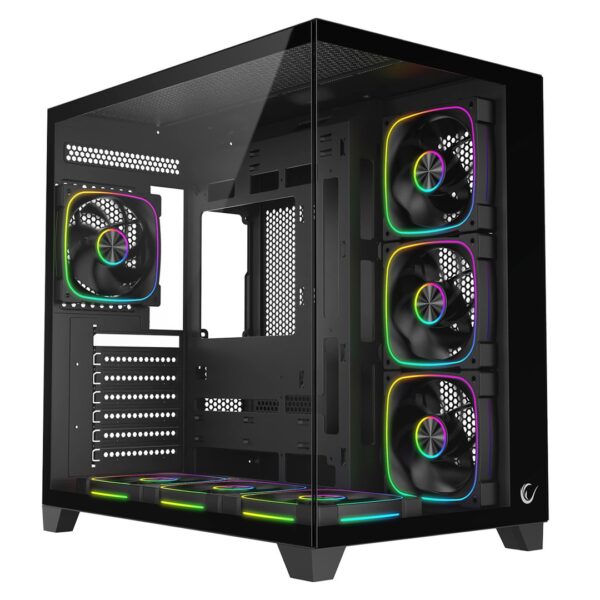 RAMPAGE PC BEHUIZING MET GEHARD GLAS Zwart