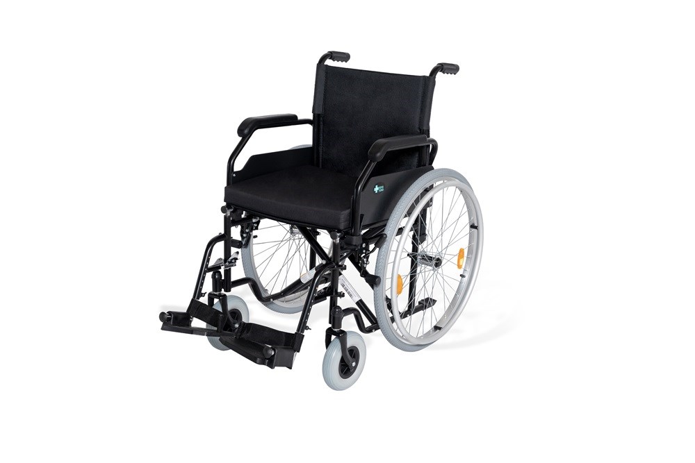 Stalen rolstoel REHA FUND RF-1/42/PU/CZA-624/PU, zwart