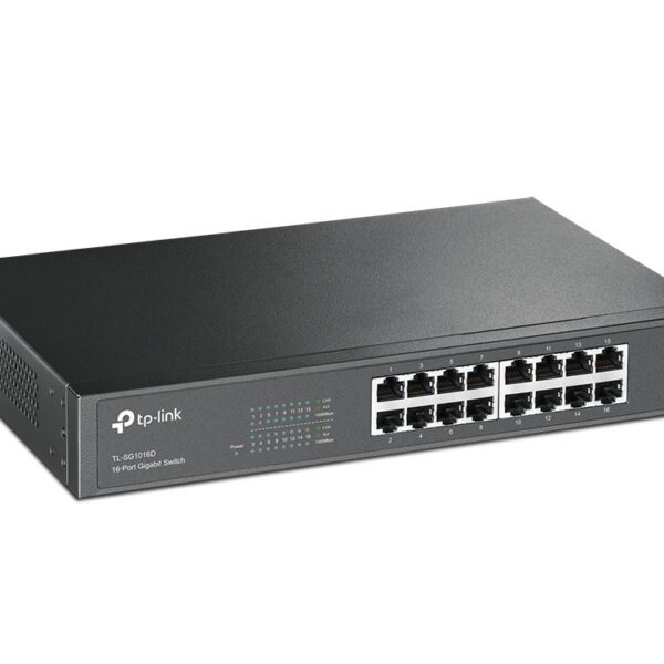 TP-Link TL-SG1016D Unmanaged Gigabit Ethernet (10/100/1000) Zwart