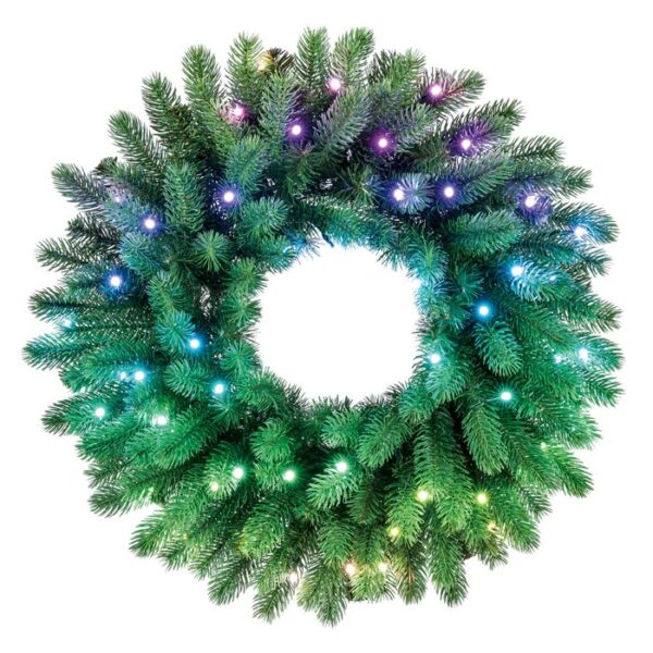 Twinkly voorverlichte krans 50 RGB LED Groene draad Stekker type C