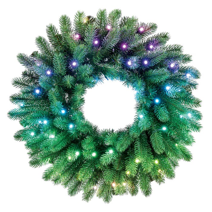 Twinkly voorverlichte krans 50 RGB LED Groene draad Stekker type C