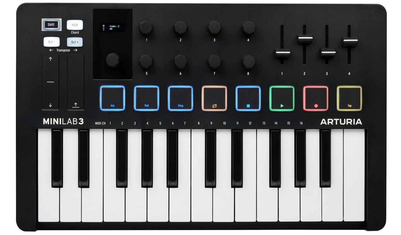 Arturia MiniLab 3 - MIDI-controlesysteem, zwart