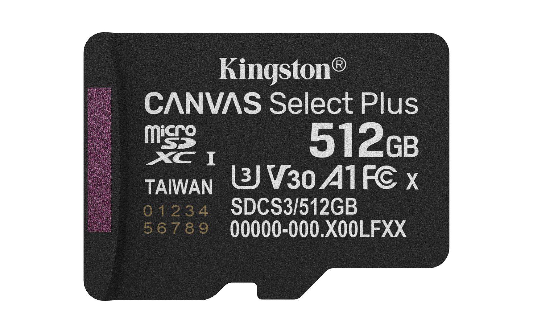Kingston Technology 512GB microSDXC Canvas Select Plus Gen3 150MB/s A1 kaart + adapter