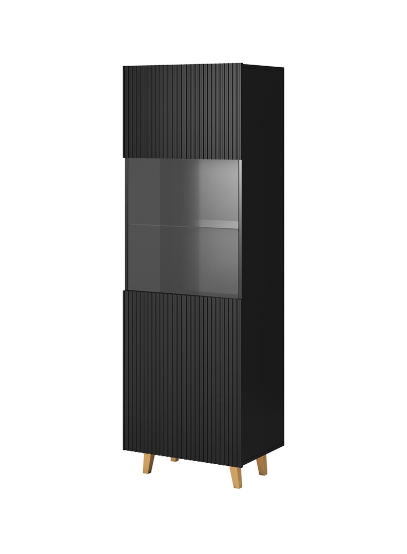 Vitrinekast PAFOS 60x40x182 mat zwart