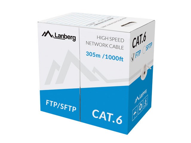 LANBERG FTP KABEL CAT.6 305M CU DRAAD GRIJS