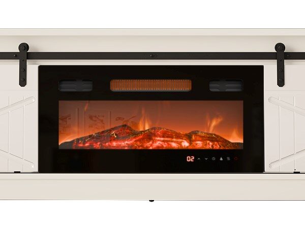 RTV GRANERO + openhaardkast 200x56,7x35 wit/glans wit