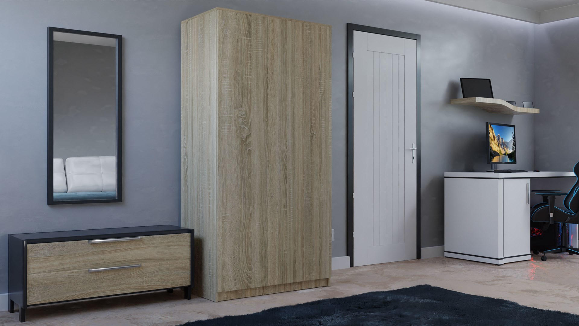 Garderobe SD-90 Sonoma Eik