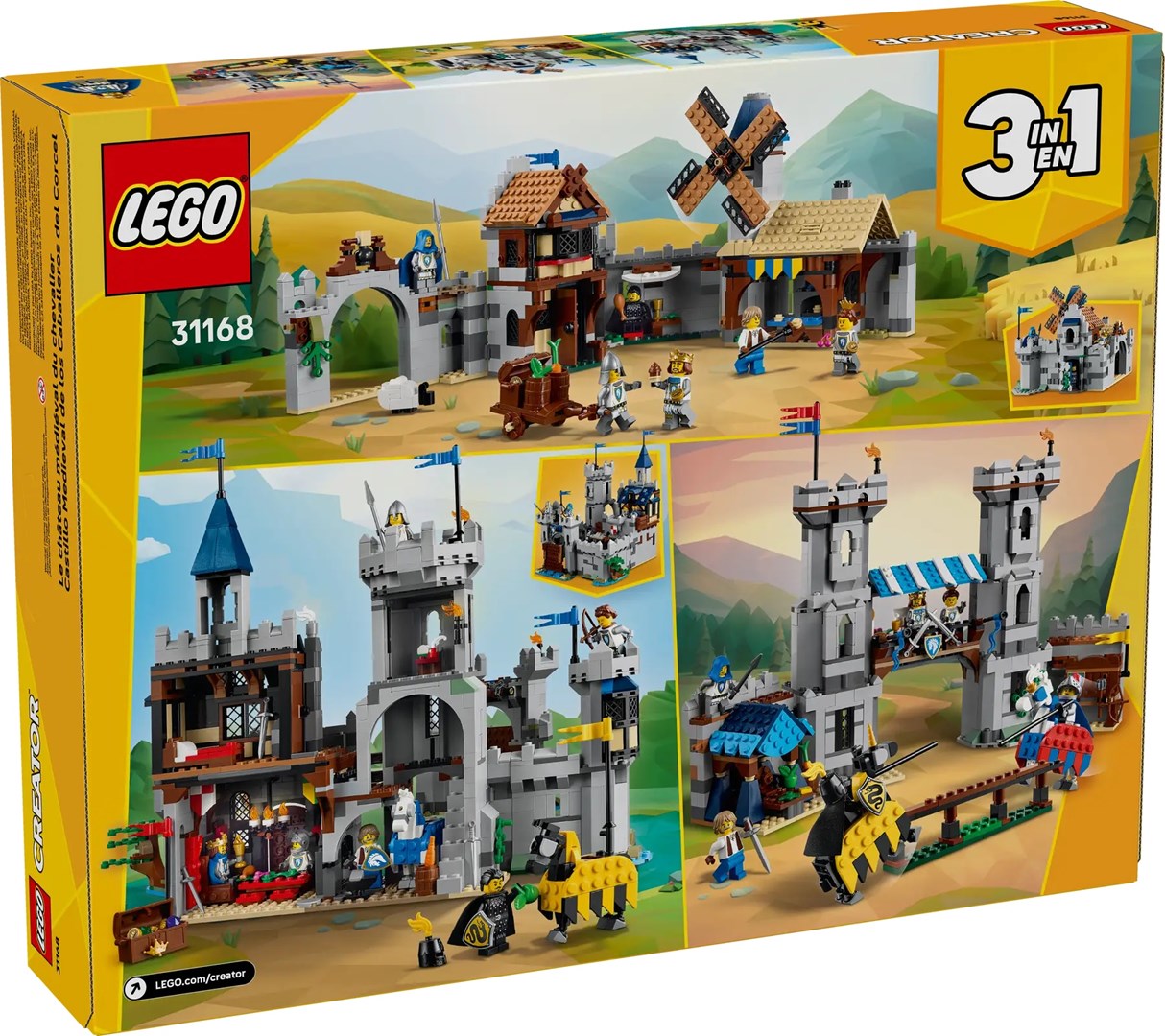 LEGO CREATOR 3 IN 1 31168 Middeleeuws Paard Ridder Kasteel