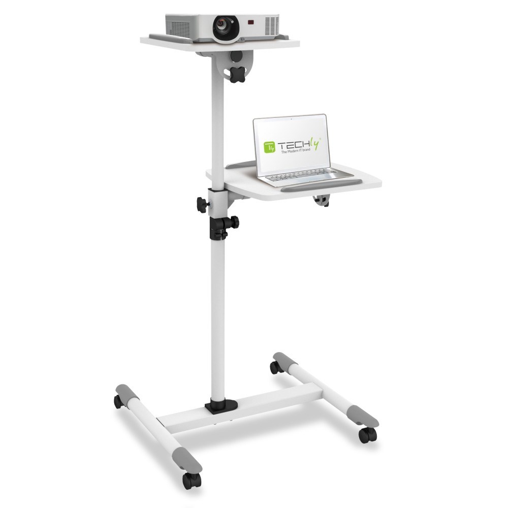 Techly ICA-TB TPM-6 multimediawagen & -steun Wit Multimediatrolley