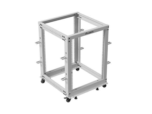 OPEN RACK 19" 15U 600X600-1100 VERSTELBAAR GRIJS LANBERG