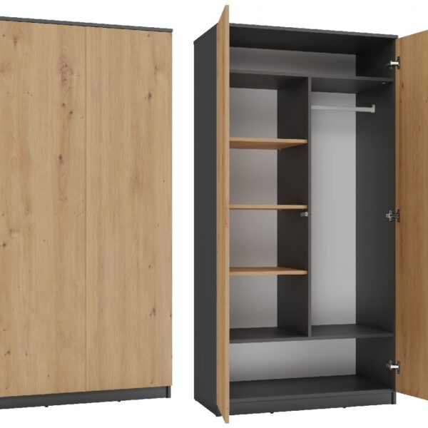 Topeshop SD-90 ANT/ART KPL Kledingkast & kast voor slaapkamer 7 schappen 2 deur(en) Garderobe