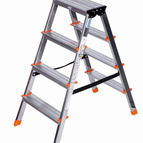 Krause Dopplo Dubbelzijdige trapladder Zilver