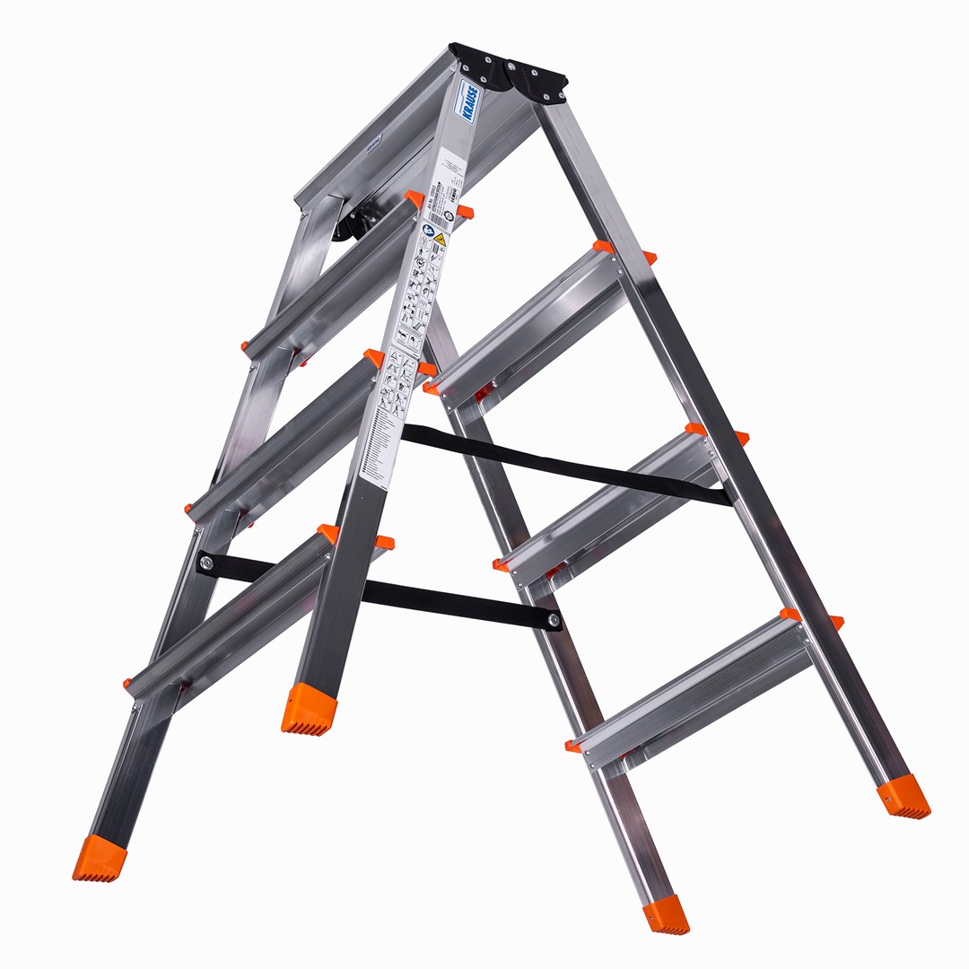 Krause Dopplo Dubbelzijdige trapladder Zilver