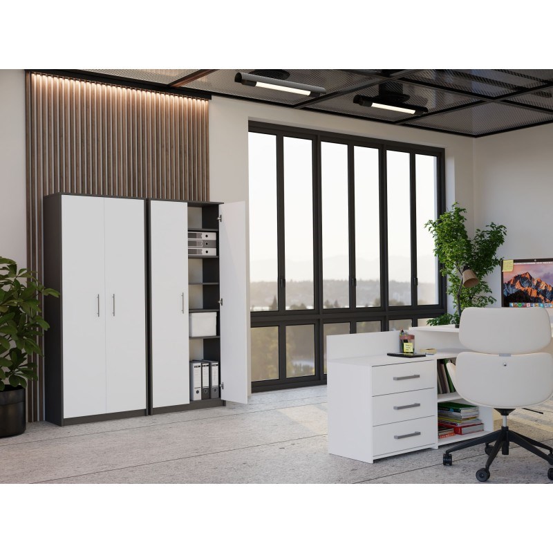 GESLOTEN REK OLIV 2D ANTHRACITE/WIT SET