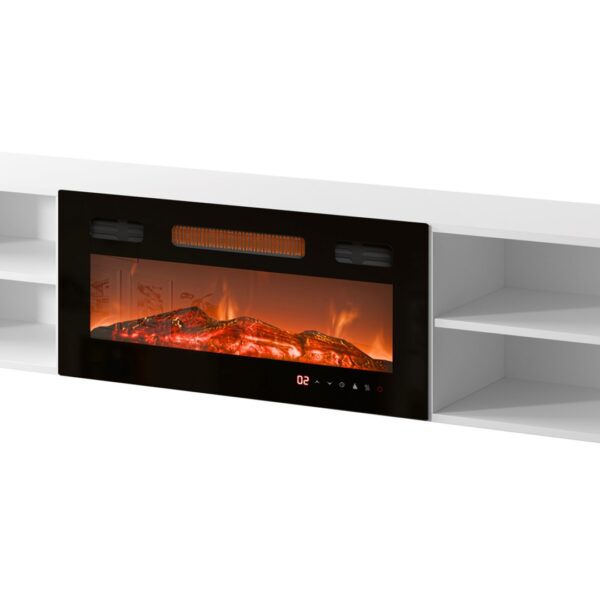 RTV kast POLO 180x33x39 wit + schouw zwart