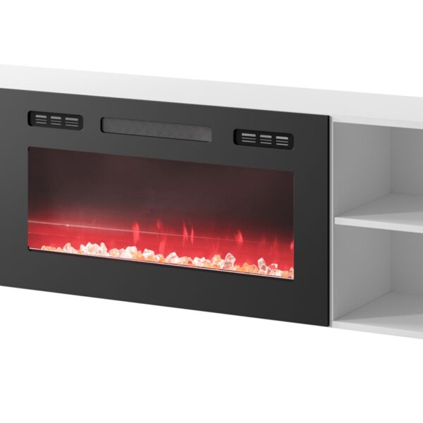 RTV kast POLO 200x33x50,5 wit + schouw zwart